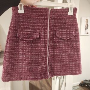 Shein Tweed Mini Skirt in Plum Size Small